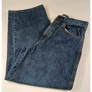 Uniqlo High Rise Wide Leg Straight Blue Jeans Men's Size 27x24.5 Cotton EUC